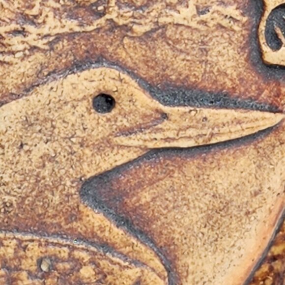 Vintage Wild Rice Blue Pottery Crock Canister Wood with Lid Duck Scene Minnesota - Picture 6 of 11